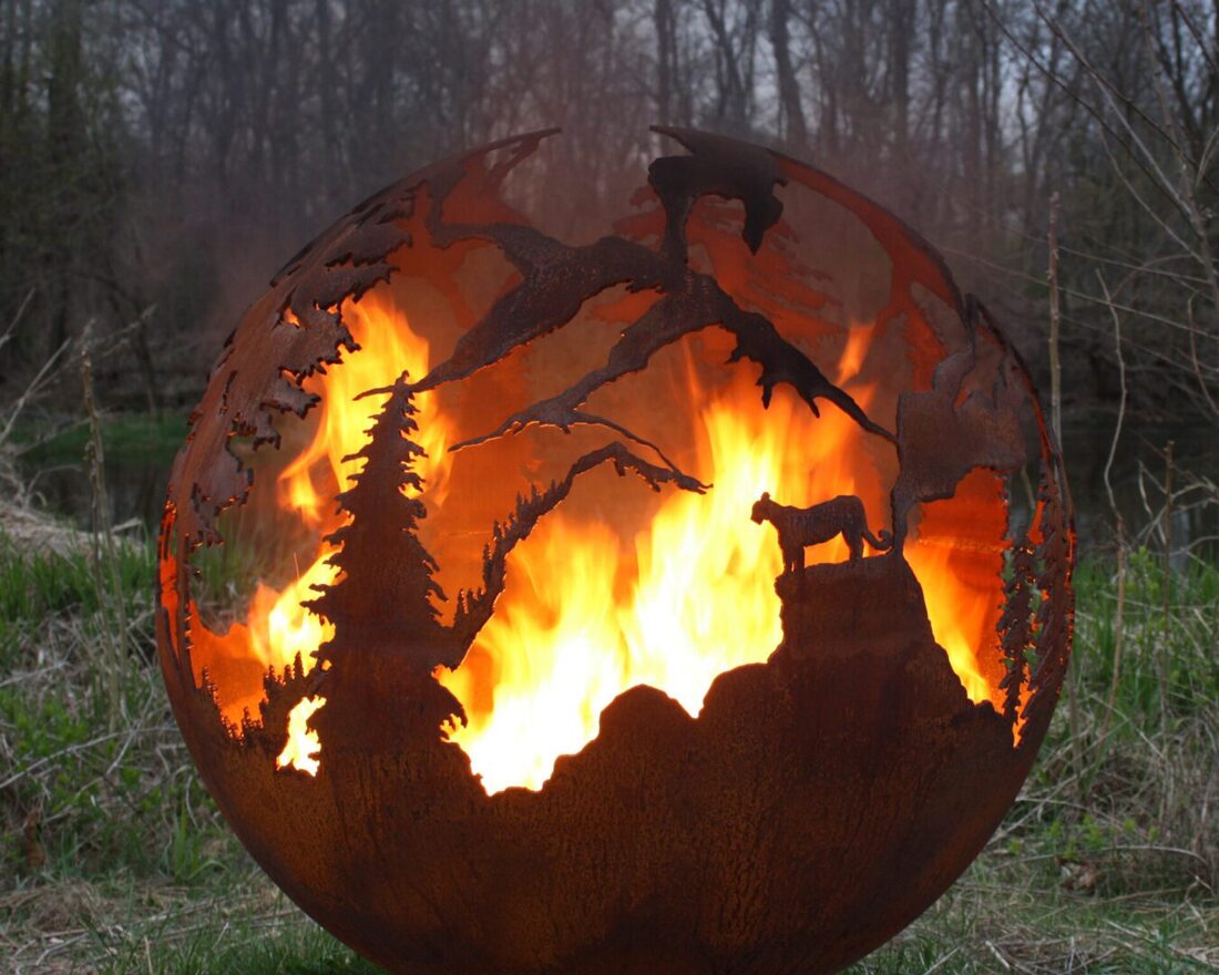 The Fire Pit Gallery 37 Inch High Mountain Sphere Fire Pit