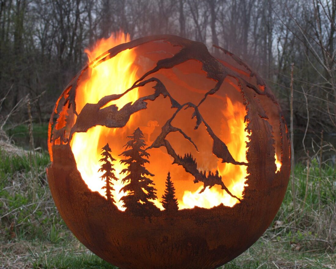 The Fire Pit Gallery 37 Inch High Mountain Sphere Fire Pit