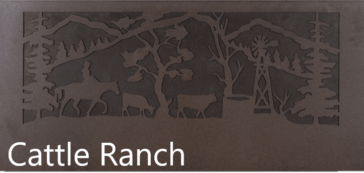 The Outdoor Plus 46 Inch Outback Cattle Ranch Steel Gas Fire Pit with Flame Sense - Match Lit