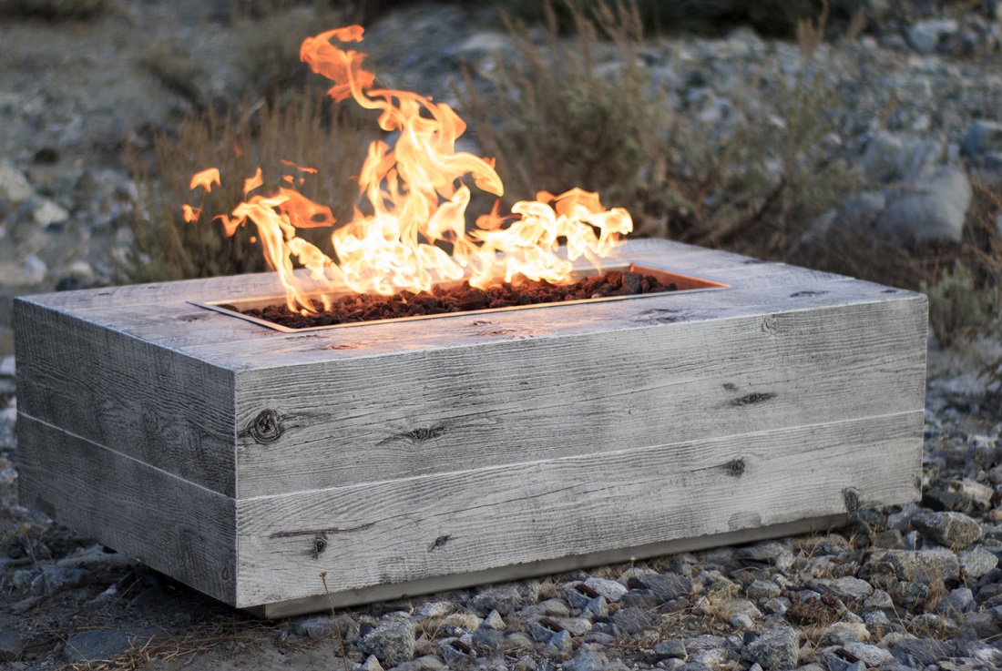 The Outdoor Plus 48 Inch Coronado Wood Grain Gas Fire Pit