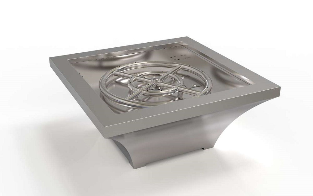 TrueFlame Lavelle Stainless Steel Square Fire Bowl