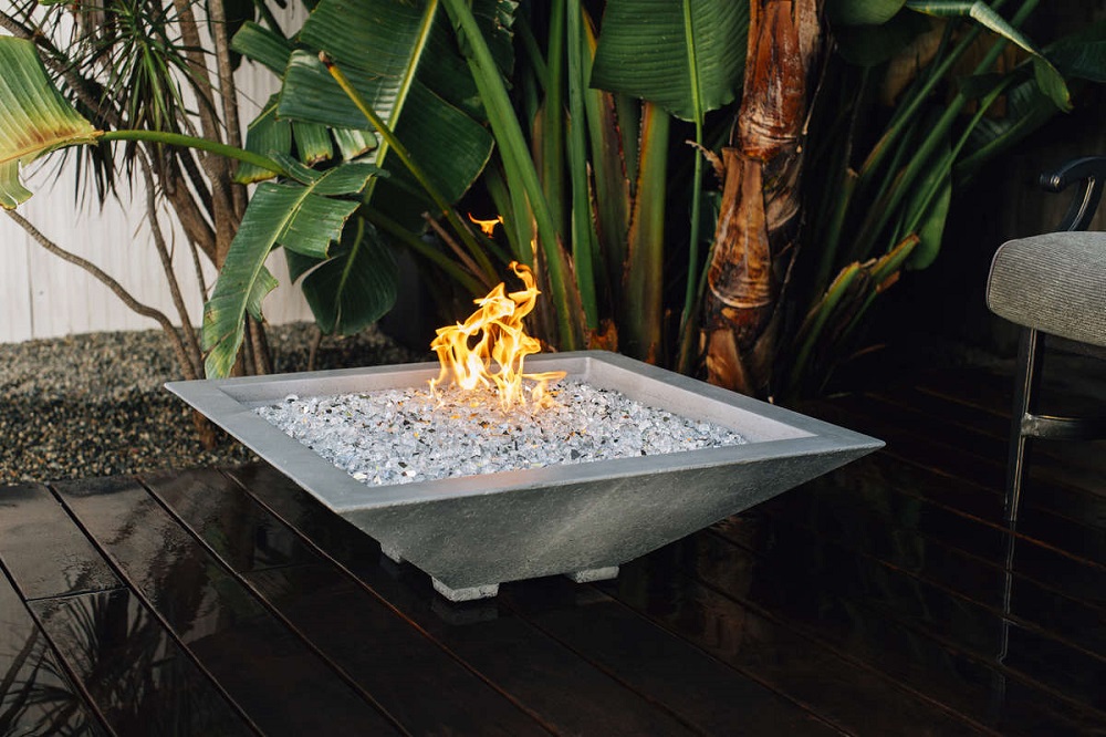 TrueFlame Lavelle Stainless Steel Square Fire Bowl