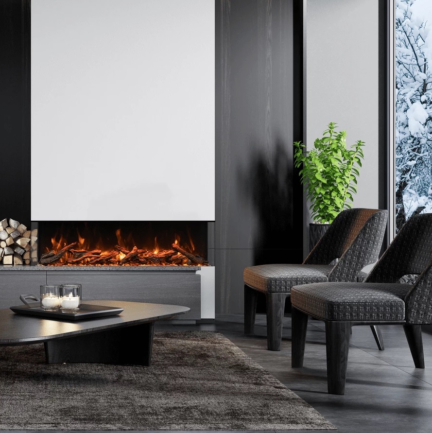 Amantii 54 Inch Tru View XL Bay Front Smart Electric Fireplace