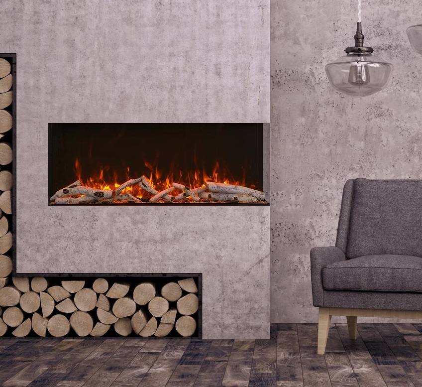 Amantii 44 Inch Tru View Extra Tall XL Bay Front Smart Electric Fireplace