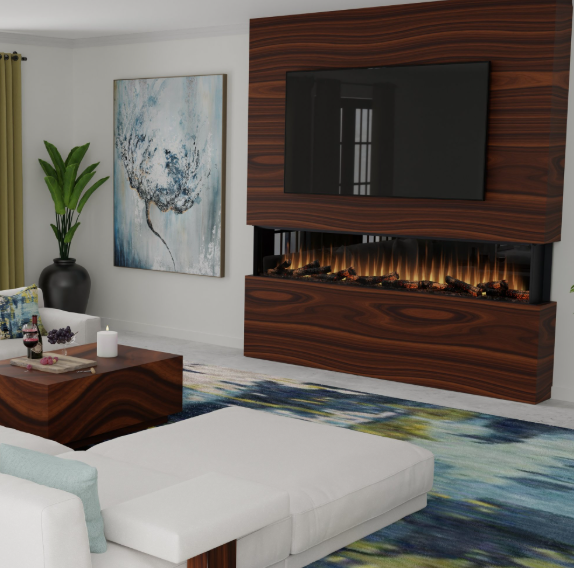 Dimplex 100 Inch Ignite Ultra Built-In Bay Front Linear Electric Fireplace with Corner Options