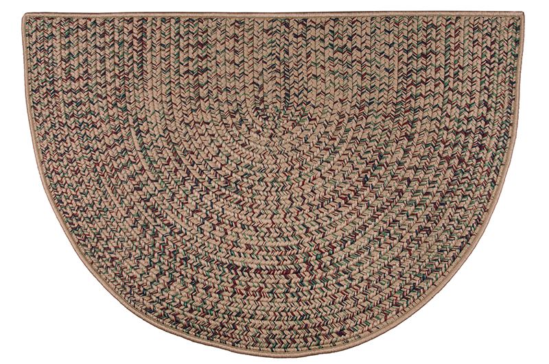 Goods of the Woods 48 x 27 Inch Polypropylene Braided Multicolor Half Round Hearth Rug