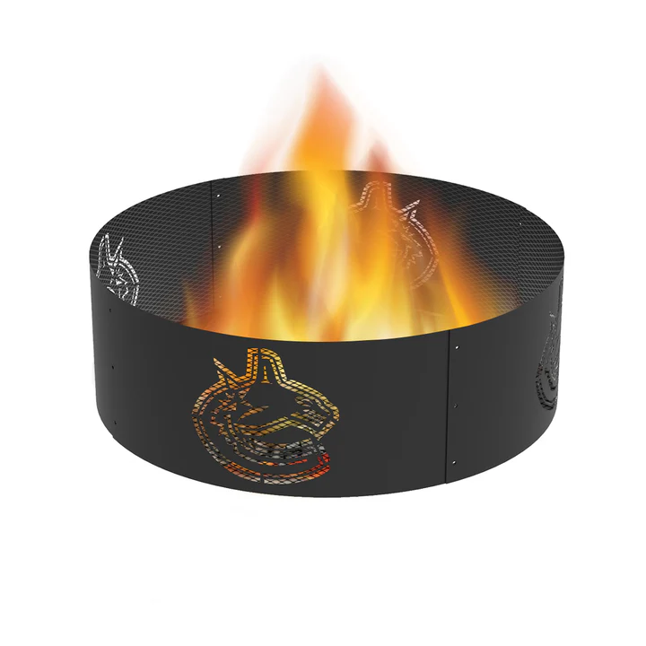 Blue Sky Vancouver Canucks 36 Inch Round Woodburning NHL Fire Ring