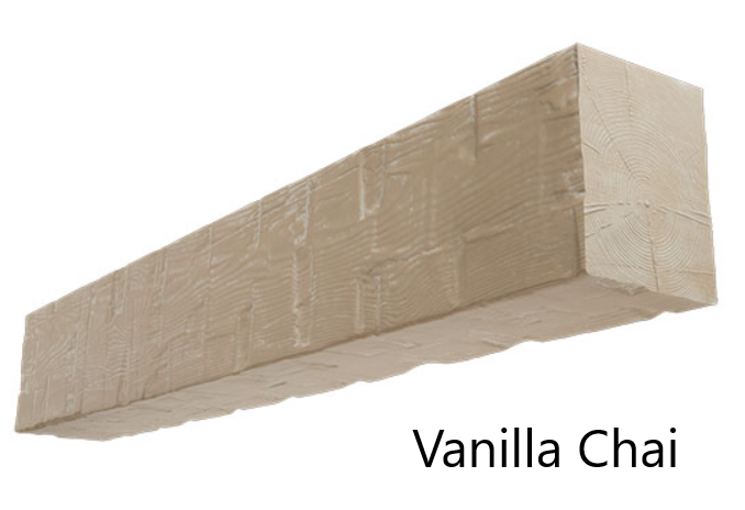 Ekena Millwork 90 Inch Heritage Timber Reclaimed Axed Cut Faux Wood Fireplace Mantel - 10 Inch Depth