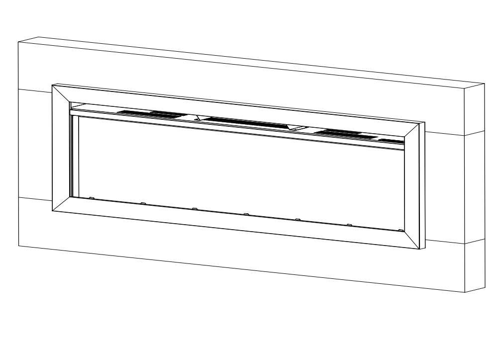 Simplifire Crestline Wall Mount Surround for 60 Inch Allusion Slim Fireplaces