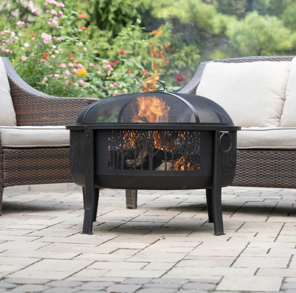 Blue Sky 33 Inch Round Barrel Wood Burning Fire Pit