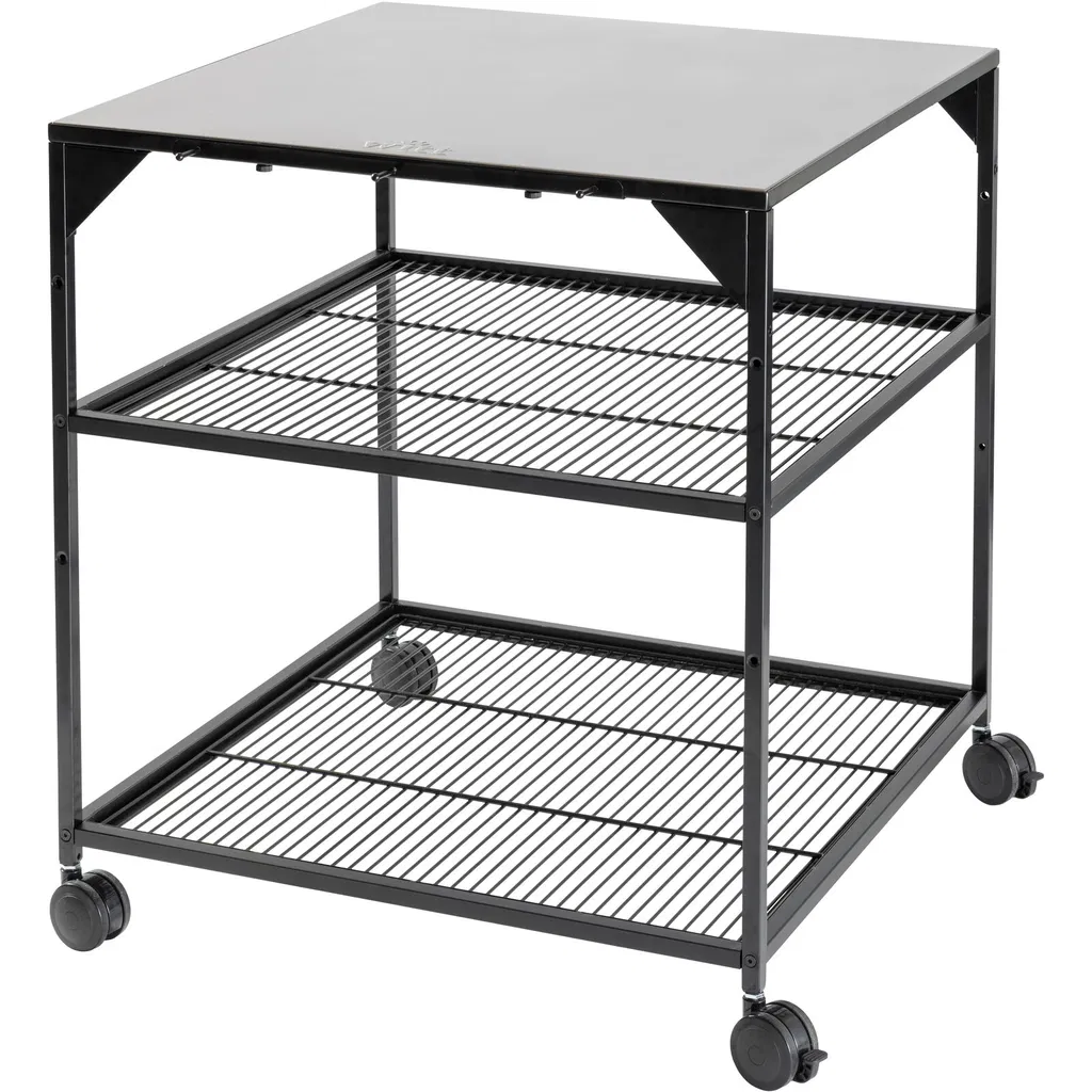 Witt Pizza Black and Stainless Steel Table on Wheels