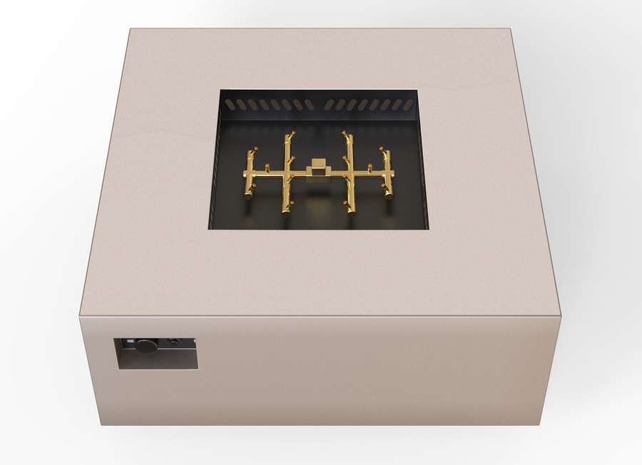Warming Trends 40 Inch Aon Square Gas Fire Table - Push Button Ignition