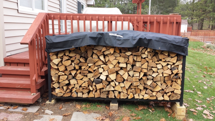 Woodhaven 8 Foot Log Rack with Seasoning Cover