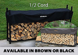 Woodhaven 8 Foot Log Rack with Seasoning Cover