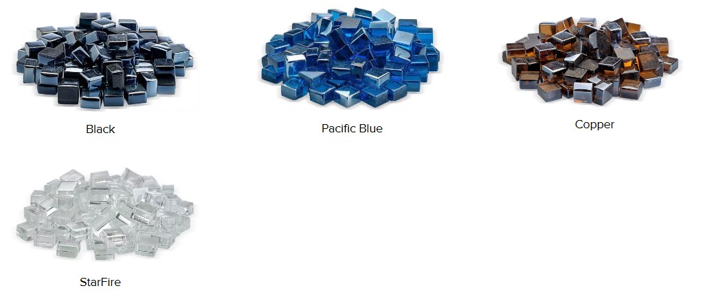 Warming Trends 1/2 Inch Luster Fire Glass Cubes - 10 Pounds