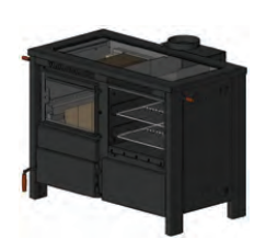 DS Stoves 420 Elite Series Wood and Coal Burning Cookstove with Three Panel Style Stovetop