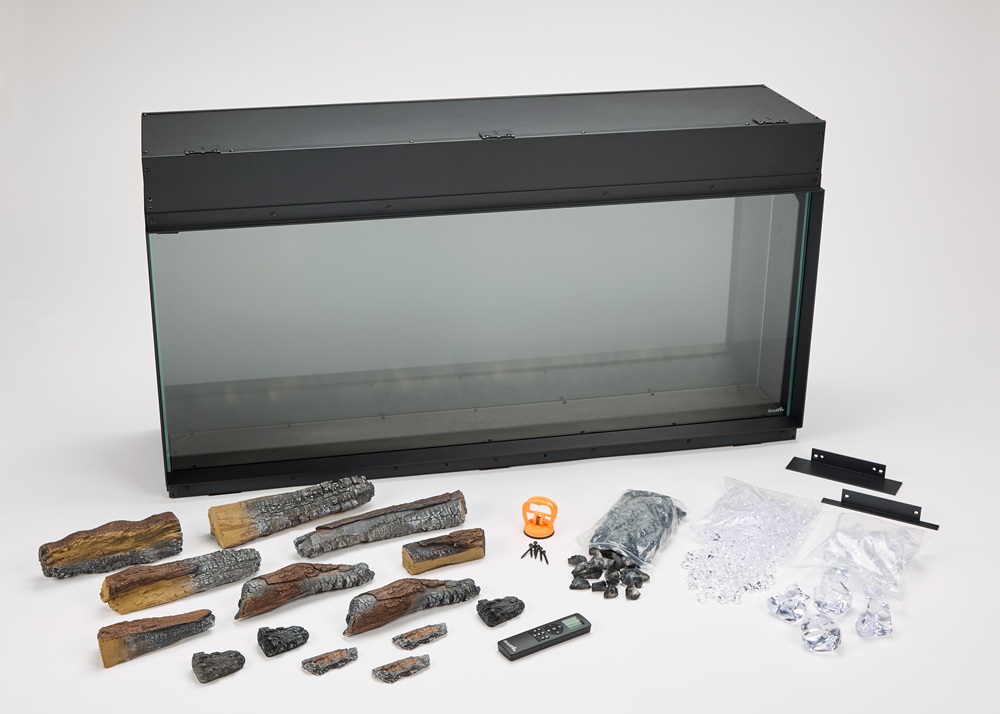 Simplifire 65 Inch Triton Built-In Bay Front Electric Fireplace