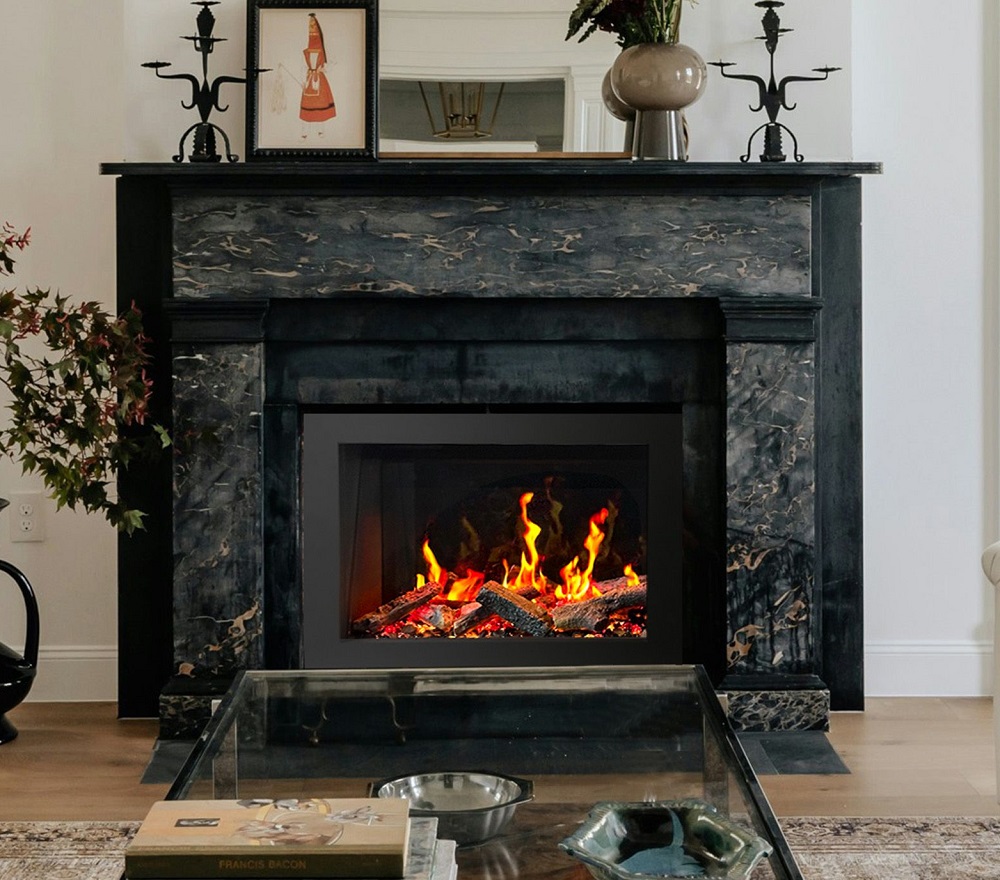 Litedeer Homes 35 Inch Litestar Smart Electric Fireplace Insert with Breathing Oak Logs