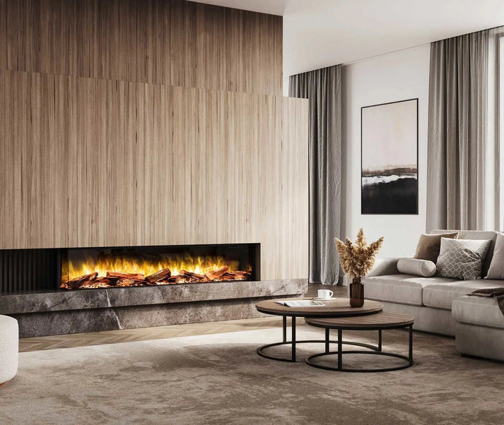 Flamerite Fires 72 Inch E-FX 1800 Linear Built in Electric Fireplace with Remote and Glowing Logs