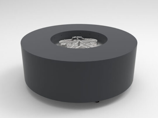 HPC 60 Inch Agni Round Gas Fire Pit with Torpedo Burner - On/Off Electronic Ignition