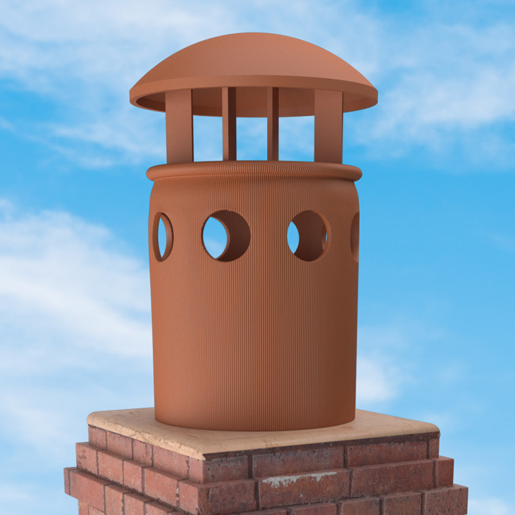 Superior Clay Round Clay Rain Guard for Vanguard Chimney Pot