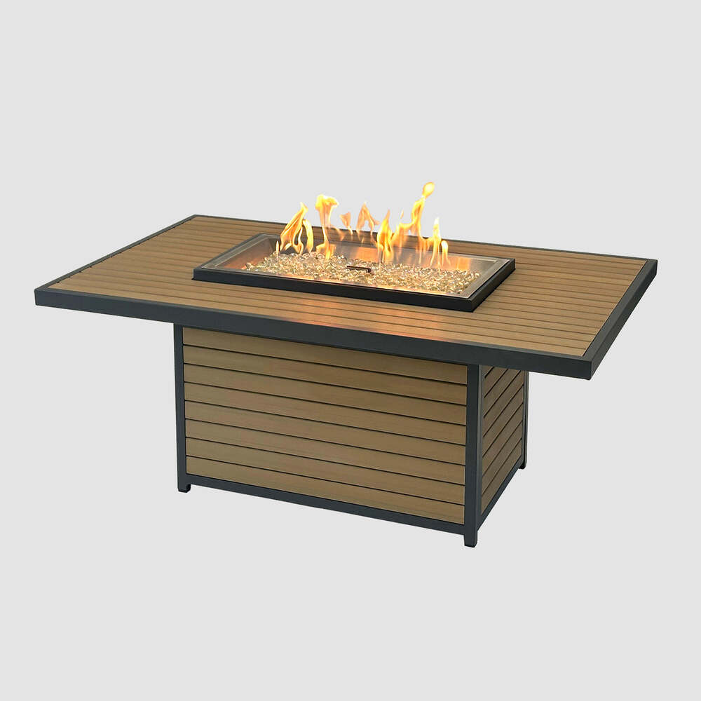 Outdoor Greatroom Company 50 Inch Kenwood and Brooks Rectangular Chat Height Gas Fire Pit Table
