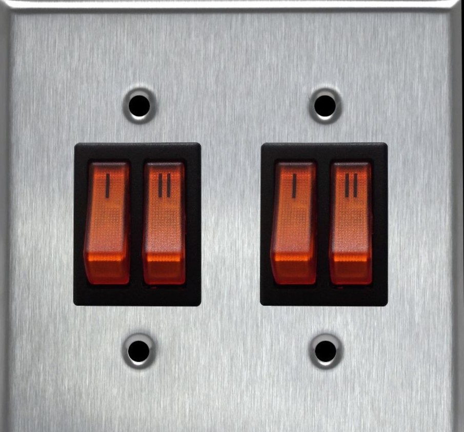 Schwank Illuminated Double Switch Gang for 2-Stage Gas Heaters - 2 Zones