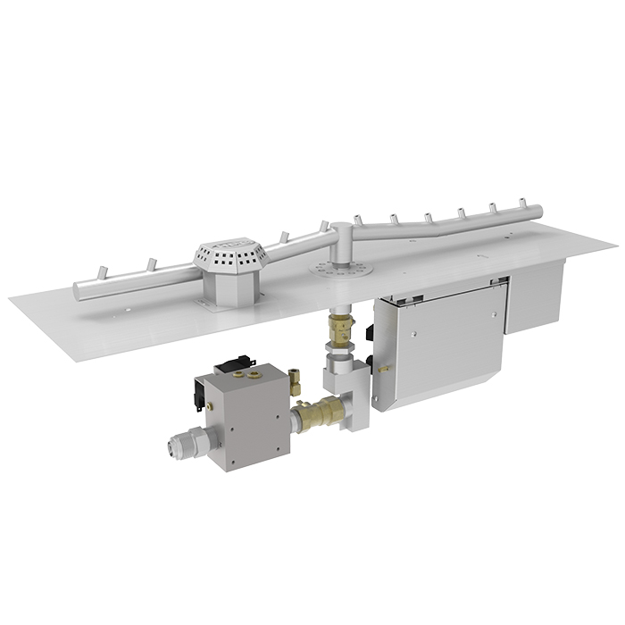 HPC 120 Inch Flat Linear Gas Fire Pit Insert with Hot Surface Ignition and Hi/Low Flame Control
