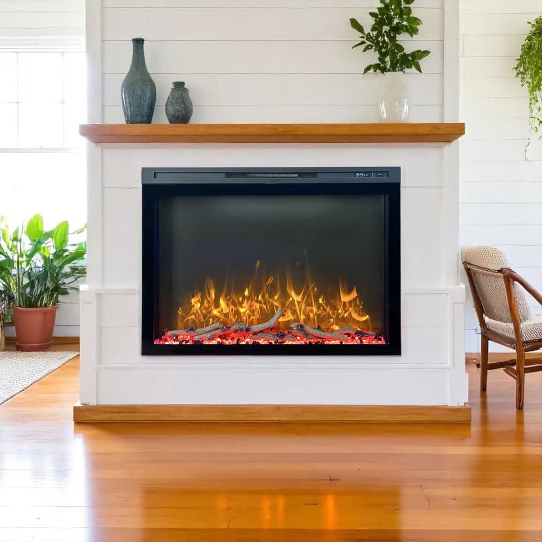 JR Home 42 Inch ActiveFlame Pro Series Built-In Electric Fireplace