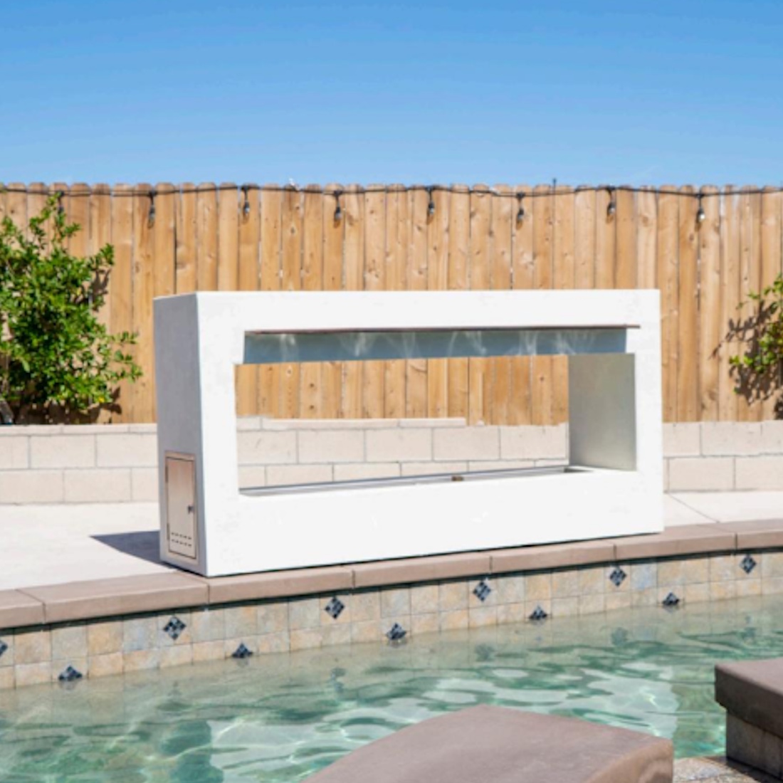 The Outdoor Plus RTF 96 Inch Williams Outdoor See Through Gas Fireplace - Electronic