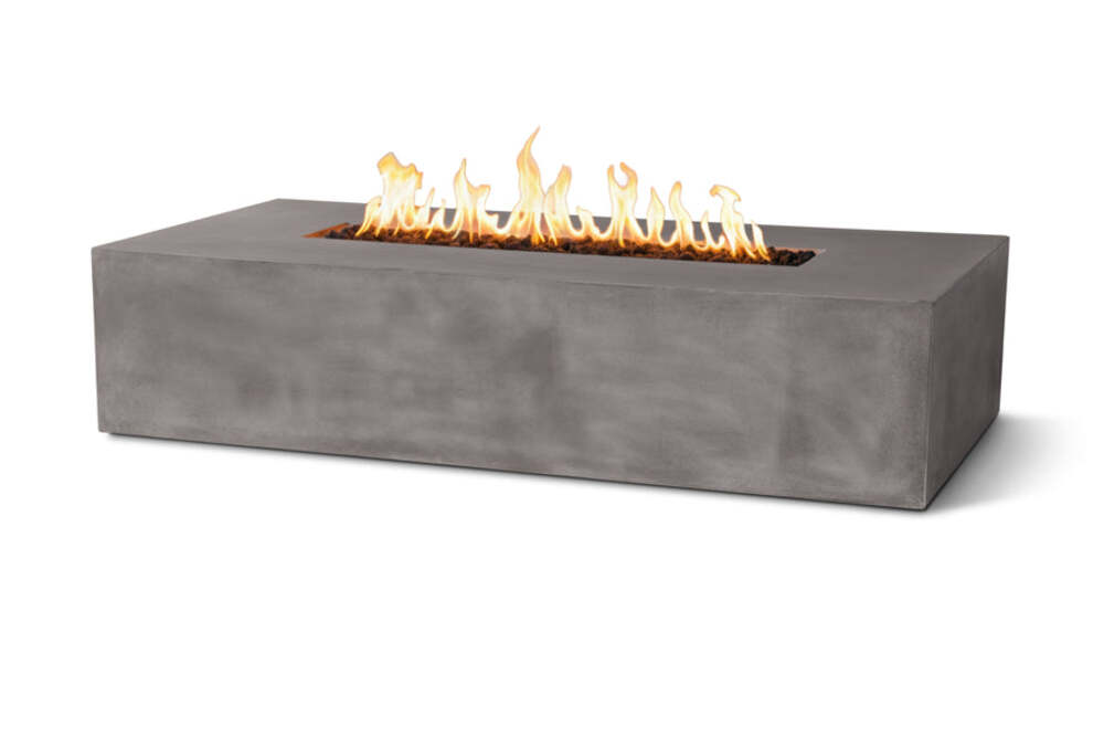 Pyromania Fire Features 60 Inch Brut Glass Fiber Reinforced Concrete Gas Fire Table