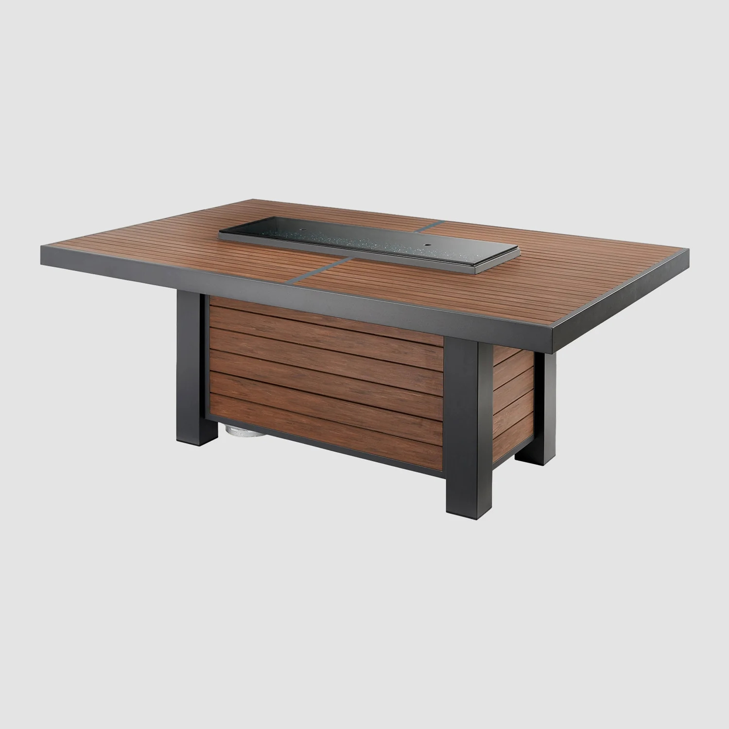 Outdoor Greatroom Company 81 Inch Kenwood Linear Umber Dining Height Gas Fire Table - DSI