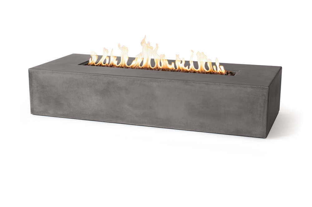 Pyromania Fire Features 72 Inch Brut Glass Fiber Reinforced Concrete Gas Fire Table