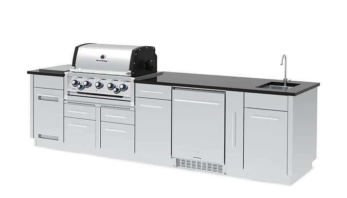 Broil King 11 Foot Imperial S 690iH Outdoor BBQ Gas Grill Island with Sink Opening