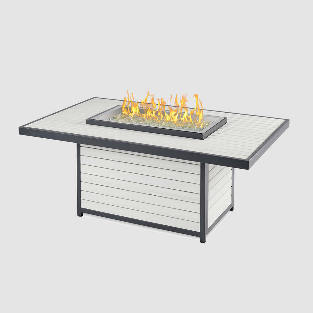 Outdoor Greatroom Company 50 Inch Kenwood and Brooks Rectangular Chat Height Gas Fire Pit Table