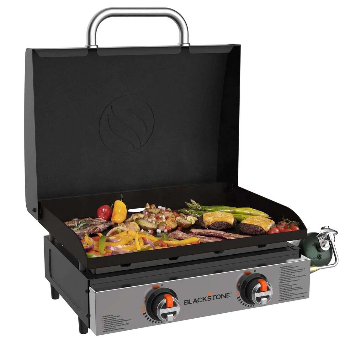 Blackstone 22 Inch Tabletop Propane Griddle with Hood and Omnivore Technology