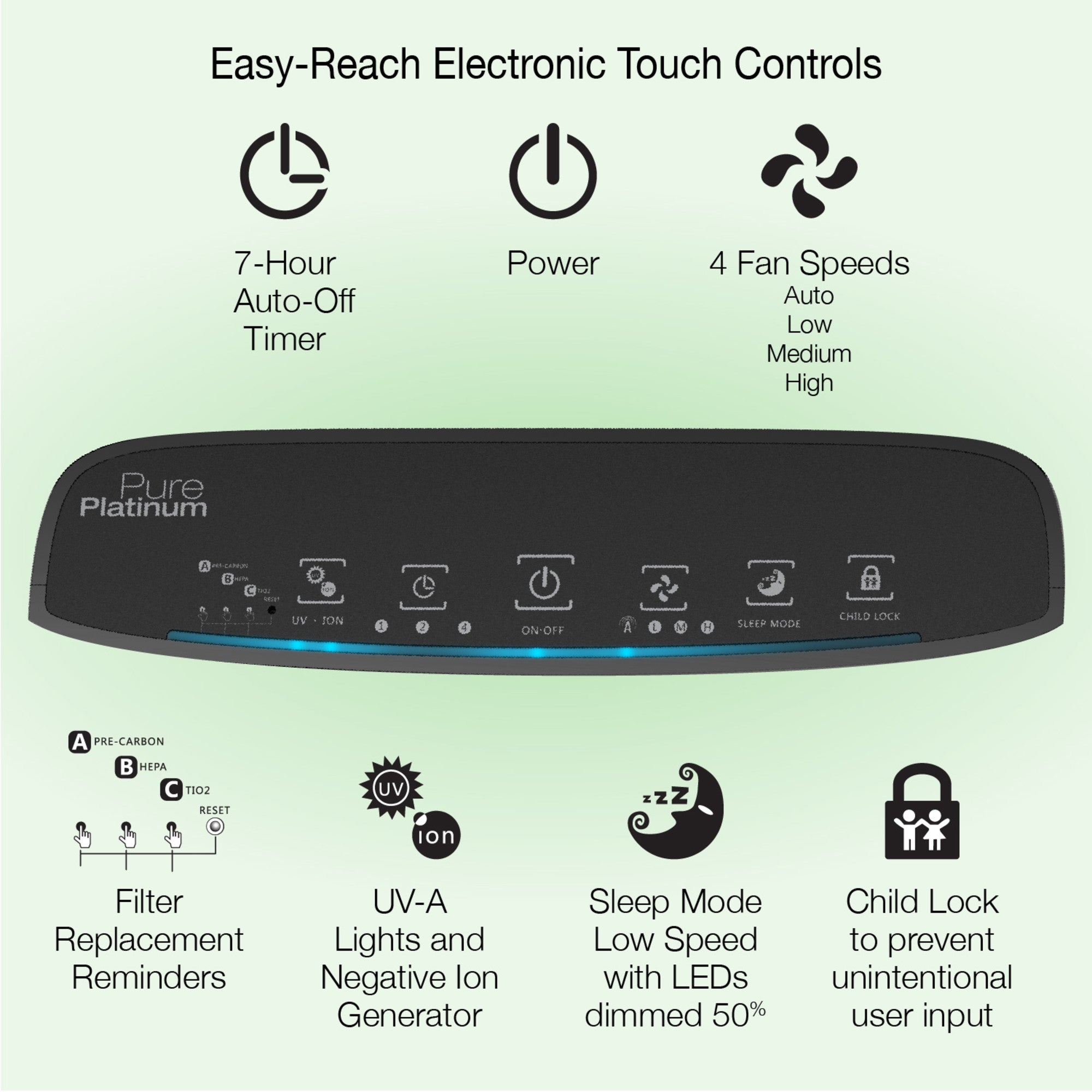 Lasko 25 Inch Pure Platinum Slim Profile Air Purifier