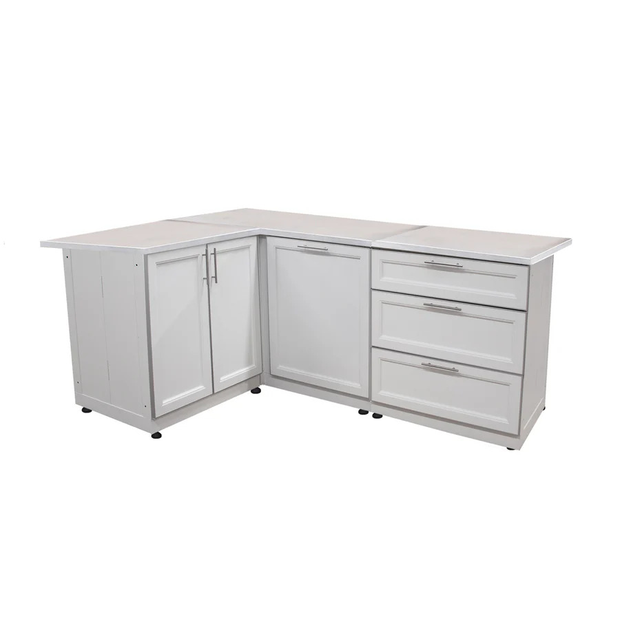 Blue Sky 30 Inch Three-Drawer White Shaker Outdoor Kitchen Cabinet