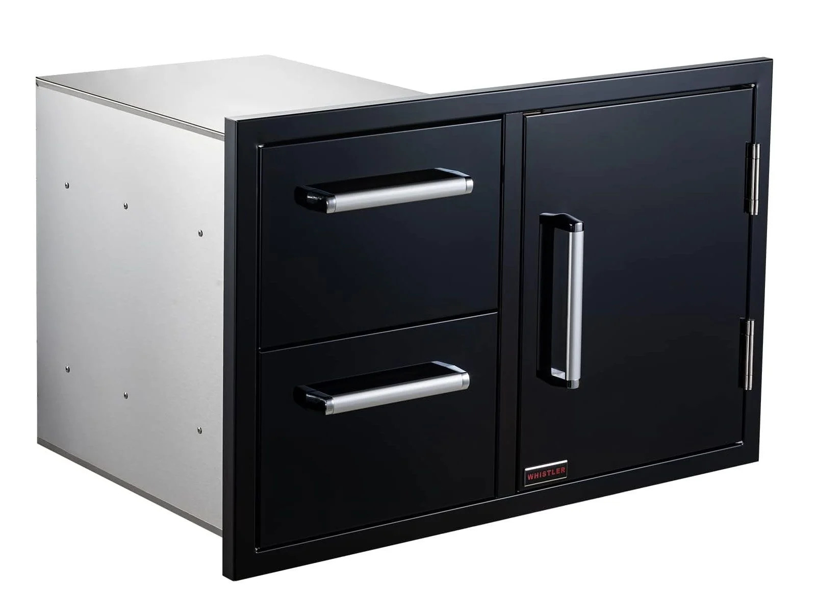 Whistler Grills Black Stainless Steel Door with Double Drawer Set