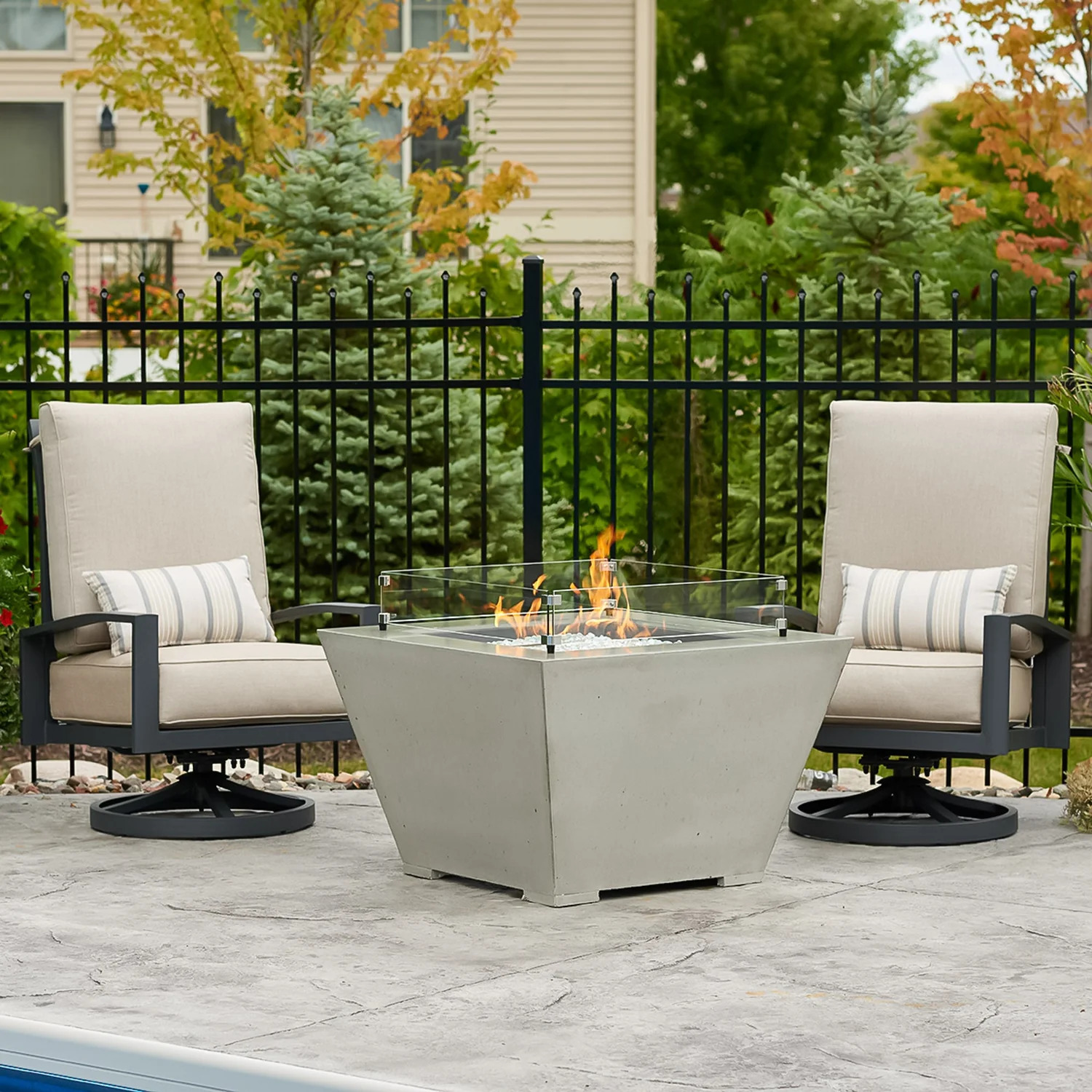Outdoor Greatroom Company 38 Inch Cove Trapezoid Gas Fire Bowl - DSI
