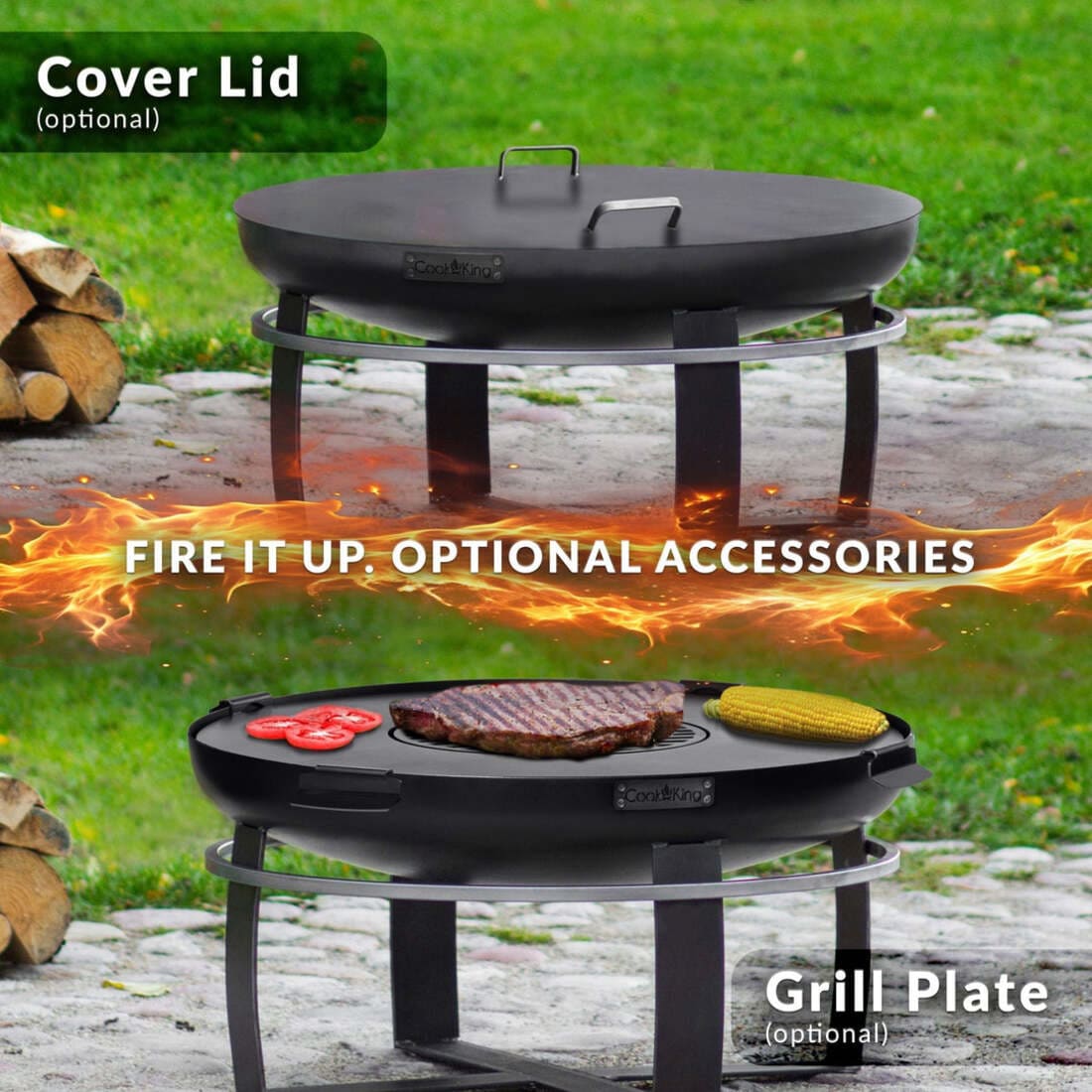 Good Directions 24 Inch Viking Wood Burning Fire Pit Set