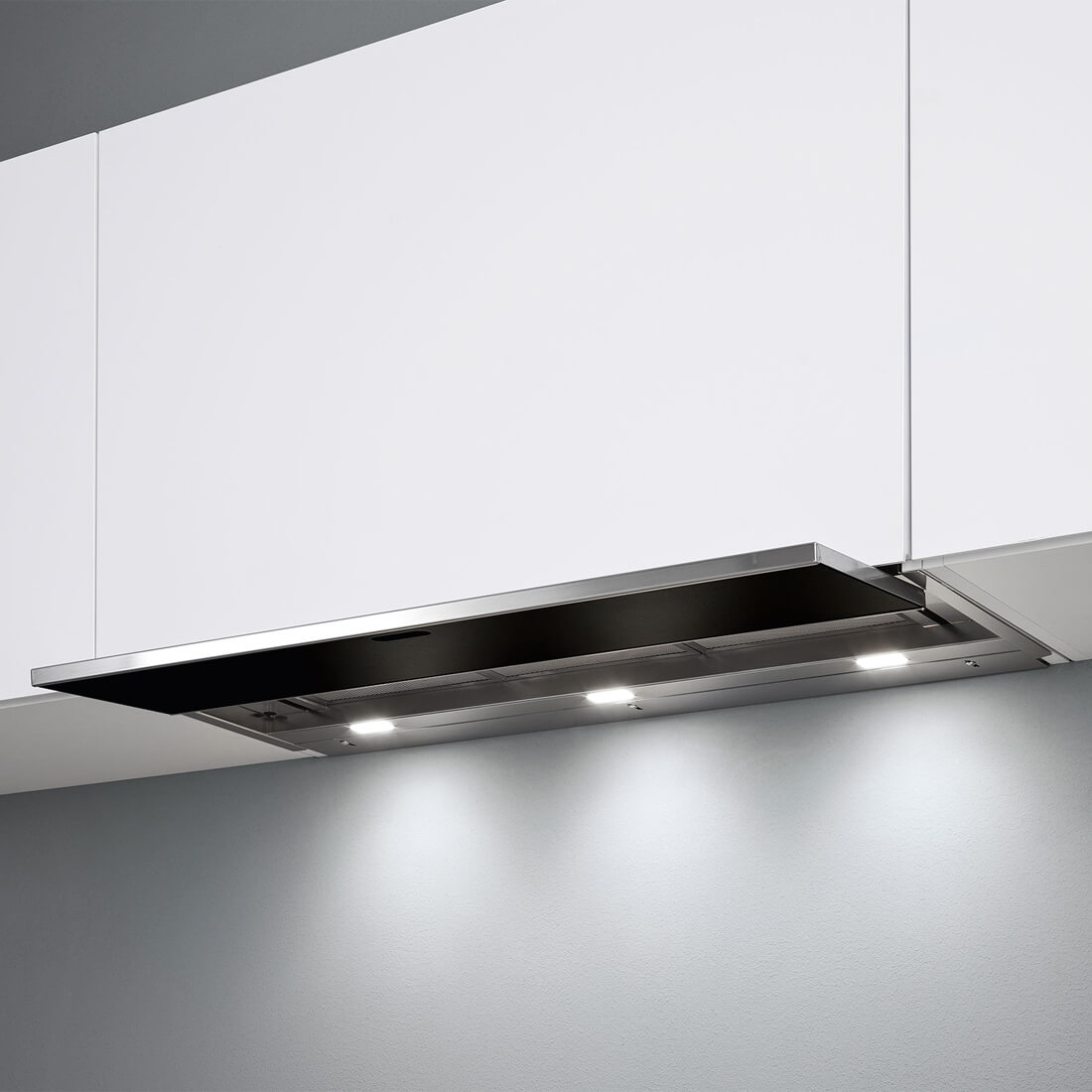 Falmec Move 30 Inch 500 CFM Black Glass Wall Mount Hood