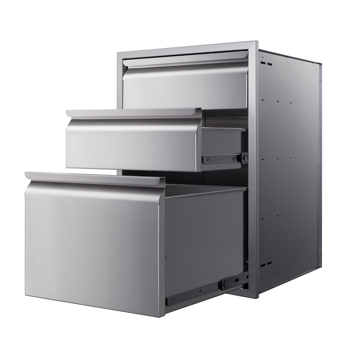 Memphis Grills 21 Inch Stainless Steel Triple Access Drawer Stack with Soft Close