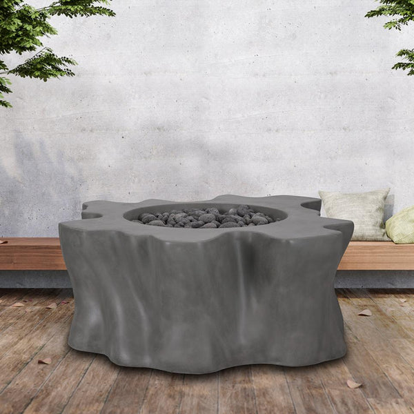 Pyromania Fire Features 46 Inch Root Glass Fiber Reinforced Concrete Gas Fire Table