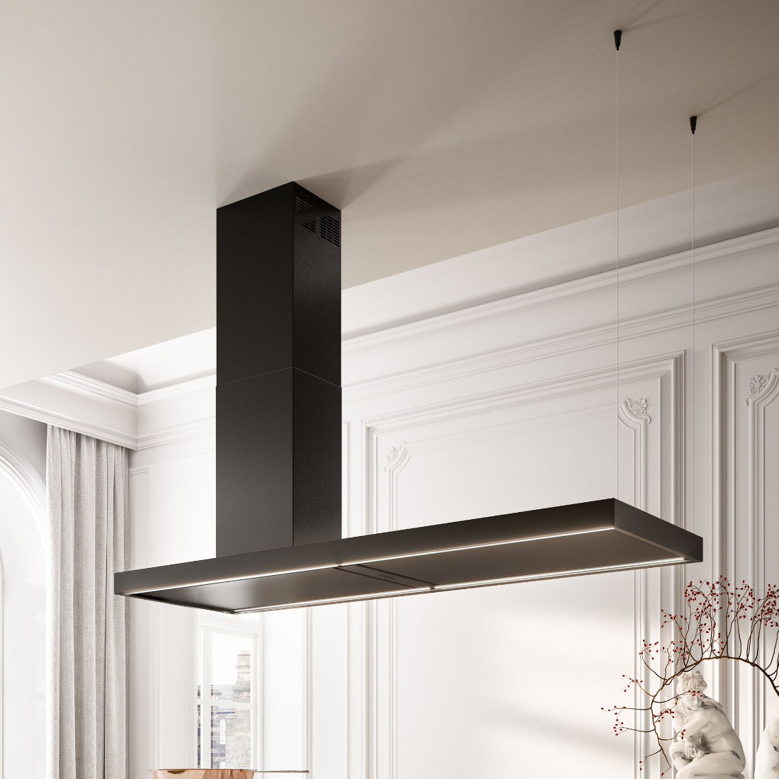 Falmec Elle 70 Inch Matte Black 500 CFM Island Hood