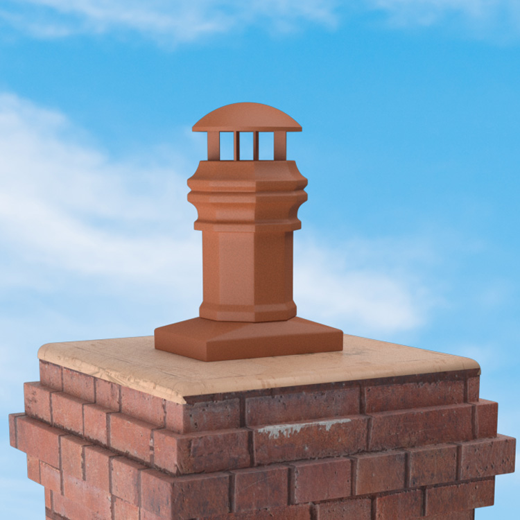 Superior Clay Round Clay Rain Guard for Edwardian Chimney Pot