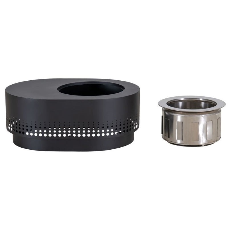 Sunjoy 38 Inch Oval Halton Smokeless Wood Burning Fire Pit