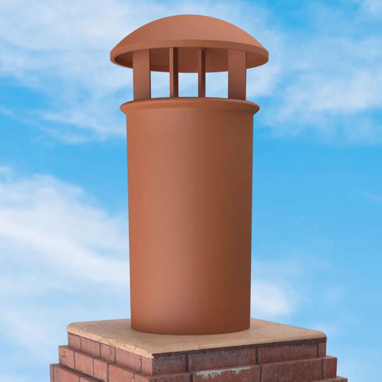 Superior Clay Round Clay Rain Guard for Monarch Chimney Pot