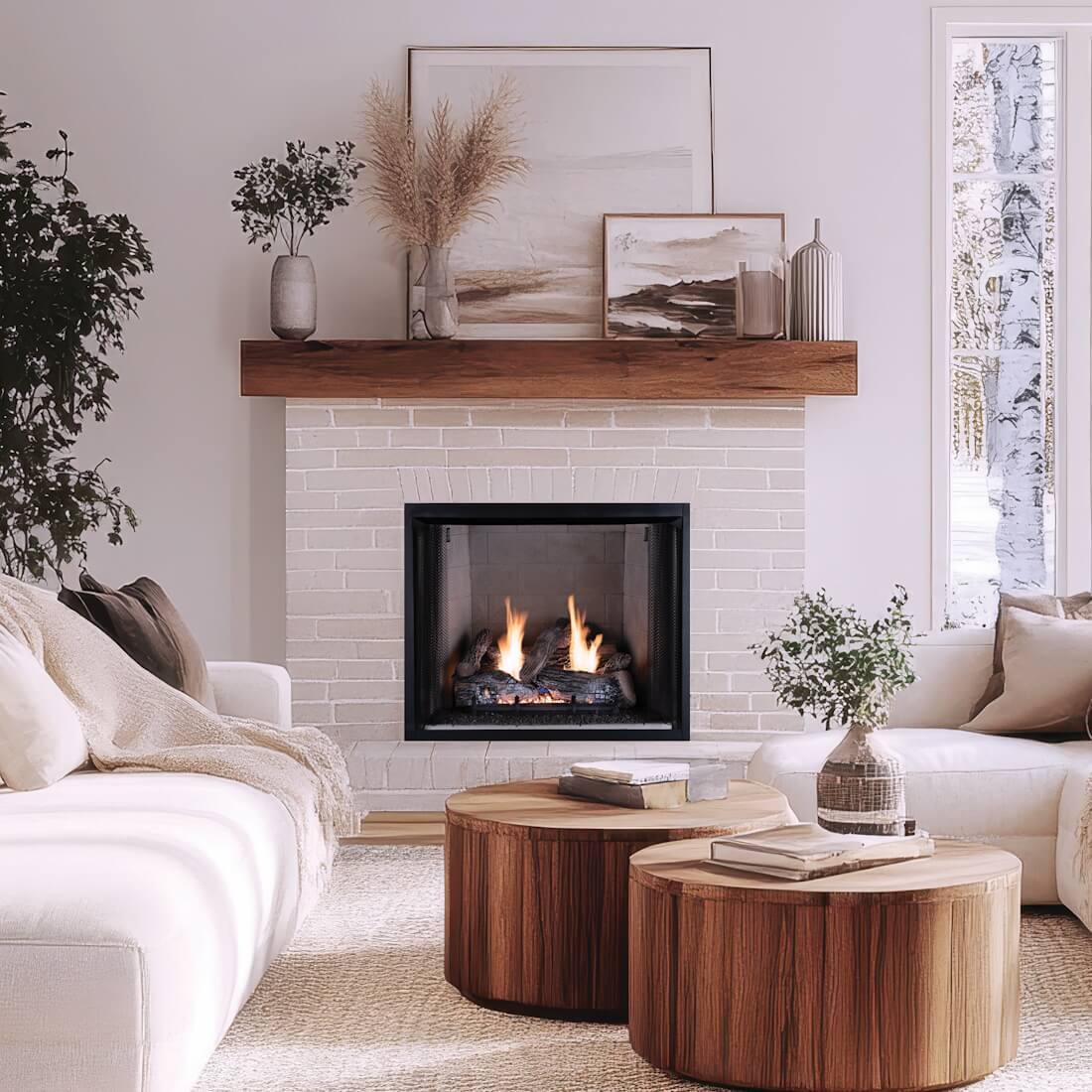 Superior 24 Inch Granite Ridge Vent Free Gas Log Set with Burner - Millivolt Ignition