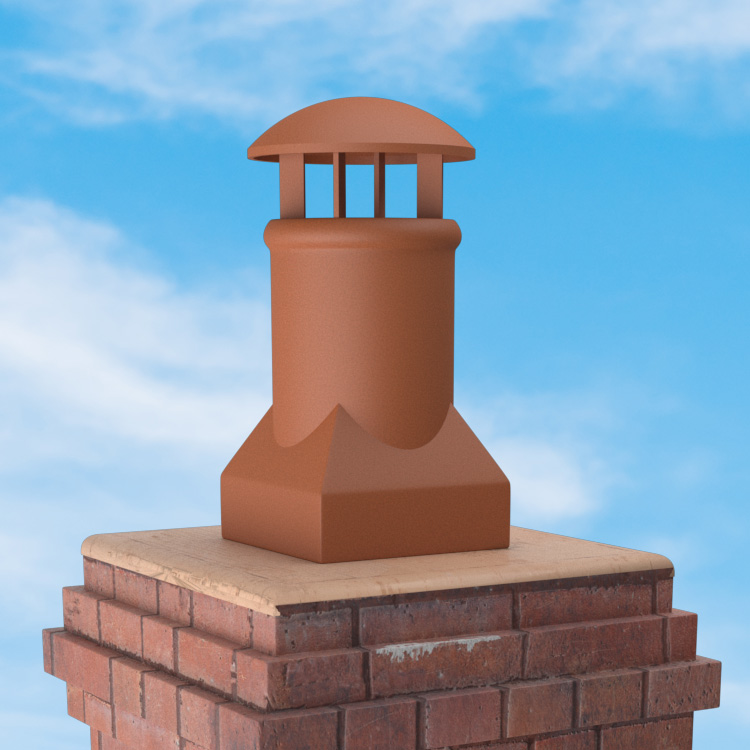 Superior Clay Round Glazed Rain Guard for Plaza Chimney Pot